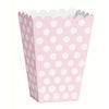 Light Pink Dots Paper Treat / Popcorn  Boxes Loot Bags