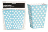 Light Blue Dots Paper Treat / Popcorn Boxes Loot Bags