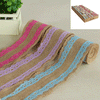 Lace Hessian Ribbon 2meters -Coloured