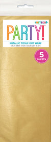 Metallic Gold Tissue Paper Sheets 5Pk