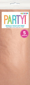 Metallic Rose Gold Tissue Paper Sheets 5Pk