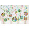 CoComelon Party Swirl Decorations 12PK