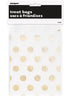 FOIL DOTS GOLD 8PK TREAT BAGS 18.3CM H X 13.3CM W (7.2" X 5.2")