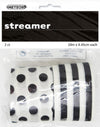 Stripes And Dots Crepe Streamers 2Pk - Black