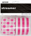 Stripes And Dots Crepe Streamers 2Pk - Hot Pink
