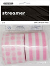 Stripes And Dots Crepe Streamers 2Pk - Light Pink
