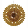 Gold Hanging Fan Decoration 40cm (16") Each