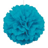 Teal Hanging Decorative Puff Ball Decor 40cm (16")
