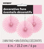 3Pk Haning Fans Decorations - Light Pink