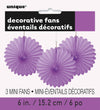 3Pk Haning Fans Decorations -Purple