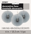 3Pk Haning Fans Decorations -Silver