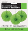 3Pk Haning Fans Decorations - Lime Green
