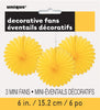 3Pk Haning Fans Decorations -Yellow
