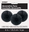 3Pk Haning Fans Decorations -Black