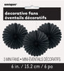3Pk Haning Fans Decorations -Black