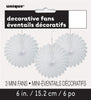 3Pk Haning Fans Decorations - White