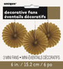 3Pk Haning Fans Decorations -Gold