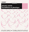 8Pk Hanging Swirl Decorations - Light Pink