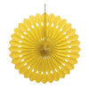 Yellow Hanging Fan Decoration 40cm (16") Each