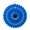 Royal Blue Hanging Fan Decoration 40cm (16") Each