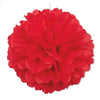 Red Hanging Decorative Puff Ball Decor 40cm (16")