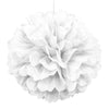White Hanging Decorative Puff Ball Decor 40cm (16")