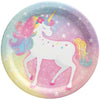 Enchanted Unicorn Large Round Paper Plates 8PK