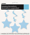 Star Hanging Swirl Decorations - Light Blue