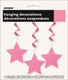 Star Hanging Swirl Decorations -Hot Pink