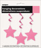 Star Hanging Swirl Decorations -Hot Pink