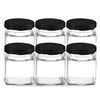 120ml Black Lid Square Glass Jar Pack of 6