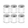 70ML Round Silver Lid Glass Jar Pack of 6