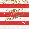 Gold Sparkle Merry Christmas Foil Stamped Luncheon Napkins 16Pack
