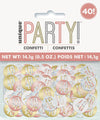 40th Birthday Rose Gold Silver & Gold Table Foil Confetti 14g