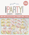 70th Birthday Rose Gold Silver & Gold Table Foil Confetti 14g