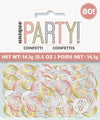 80th Birthday Rose Gold Silver & Gold Table Foil Confetti 14g