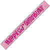 Happy 90th Birthday Glitz Pink Foil Banner