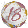18th Birthday Marble Rose Gold 45cm Foil Balloon