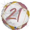 21st Birthday Marble Rose Gold 45cm Foil Balloon