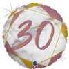 30th Birthday Marble Rose Gold 45cm Foil Balloon
