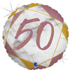 50th Birthday Marble Rose Gold 45cm Foil Balloon