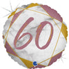 60th Birthday Marble Rose Gold 45cm Foil Balloon