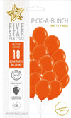 Sempertex Matte Orange 30cm Latex Balloon 18pk