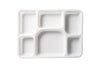 6 Compart / Divider Bento White Plastic Tray 20pk