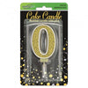 Sparkling Fizz Gold Jumbo Candles "0" - "9"