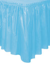 Light Blue Plastic Table Skirt