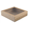 1PC  225x225x80mm  Cardboard Small Square Food Catering Tray With Brown Window Lid Grazing /Hamper  Box