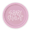 Small Pink Baby Shower Paper Plates 8pk