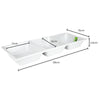 38x15cm White Melamine 3 Section Tray