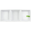 38x15cm White Melamine 3 Section Tray